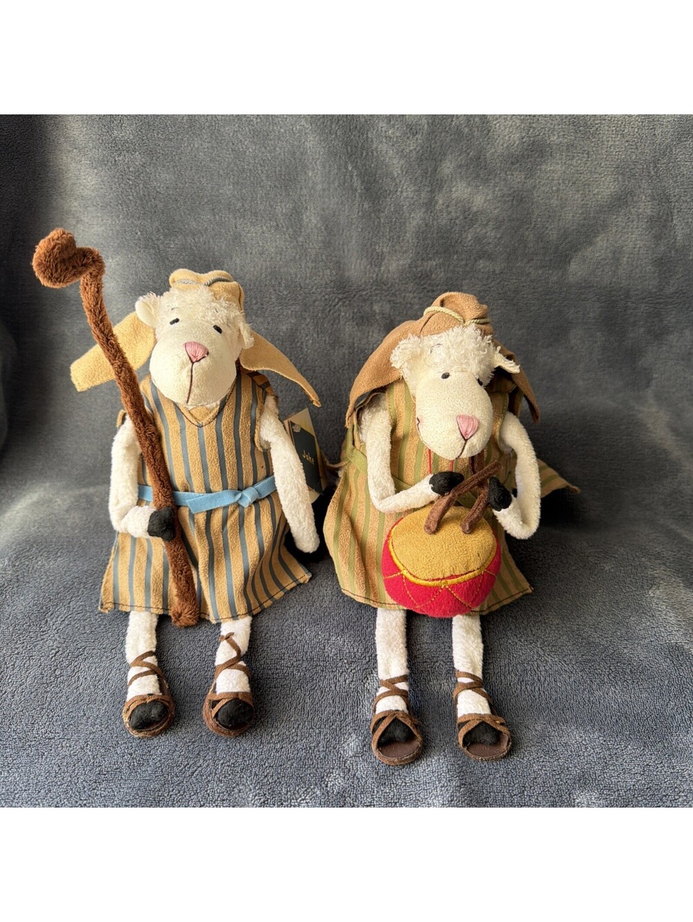 2005 Hallmark ELI JAKE REALLY WOOLY NATIVITY SHEPHERDS Christmas Sheep Plush